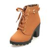 Boots Women Shoes Women Fashion High Heel Lace Up Ankle Boots Ladies Buckle Platform Artificial Leather Shoes Bota Feminina