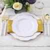 10 Person 60pcs Disposable Cutlery Bronzing Lace Plastic Dinner Plate Cup Silverware Combo Set Birthday Wedding Party Supplies
