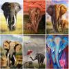 DIY Elephant 5D Diamond Painting Full Round Drill Animals Diamond Embroidery Mosaic Rhinestone Pictures Home Decor Wall Art