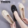 Women's Spring and Summer All-match Flat Bottom Non-slip Cloth Shoes Solid Color Large Size Mesh Hollow Soft Shoes