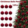 12Pcs Shiny Christmas Decoration Pendant Creative Xmas Tree Hanging Pendants Baby Shower Decor