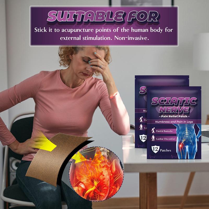 12 шт., пластырь для облегчения боли в нервах ишиаса, нагревательный пластырь, бальзам для тела, меридианы, пластырь