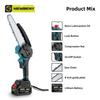 Newbeny 8-Inch Cordless Chainsaw with Brushless Motor 1500W Electric Pruning Saw for Wood Cutting Tree Trimming Gardening with Makita 18V Battery