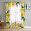 Watercolor Lemon Sheer Curtains For Living Room Window Transparent Voile Tulle Curtain Bedroom Drapes Home Decor