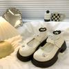 Platform Mary Jane Small Leather Shoes Women's Spring and Autumn New Lun Shoes Round Head Single Shoes