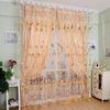 Tulip Flower Sheer Window Curtain Beads Tassel Door Scarf Drapes Valance Home Supplies