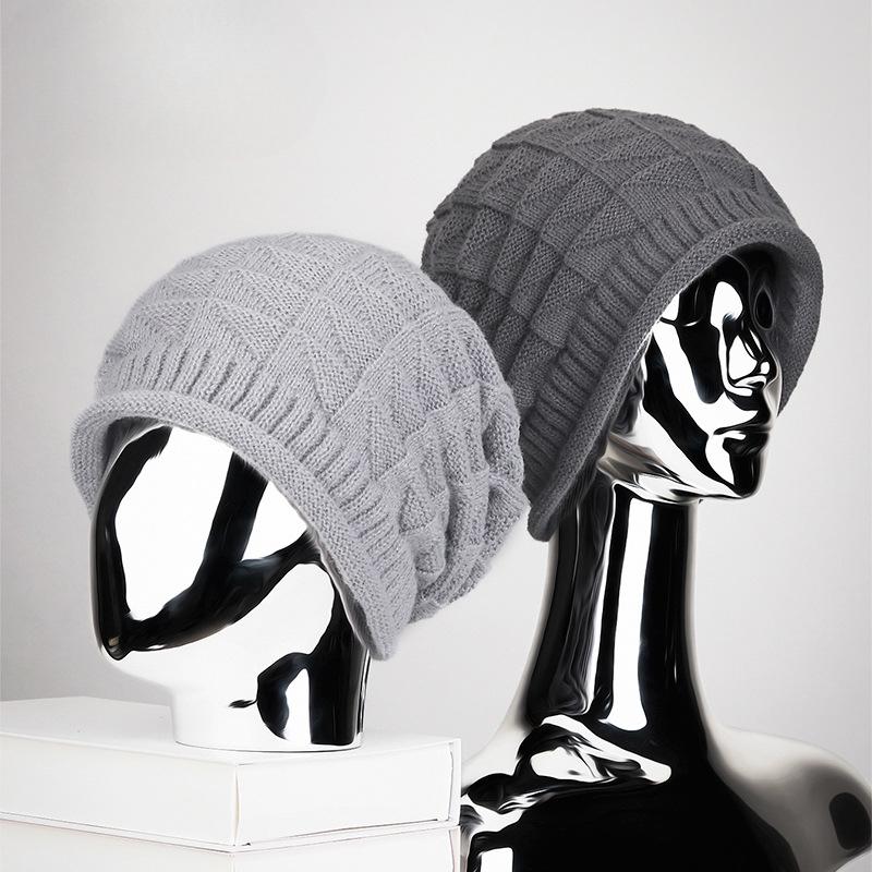 Street Pleated Pile Hat Long Stretch Woolen Hat Fashionable and Versatile Ear-protecting Cold Hat