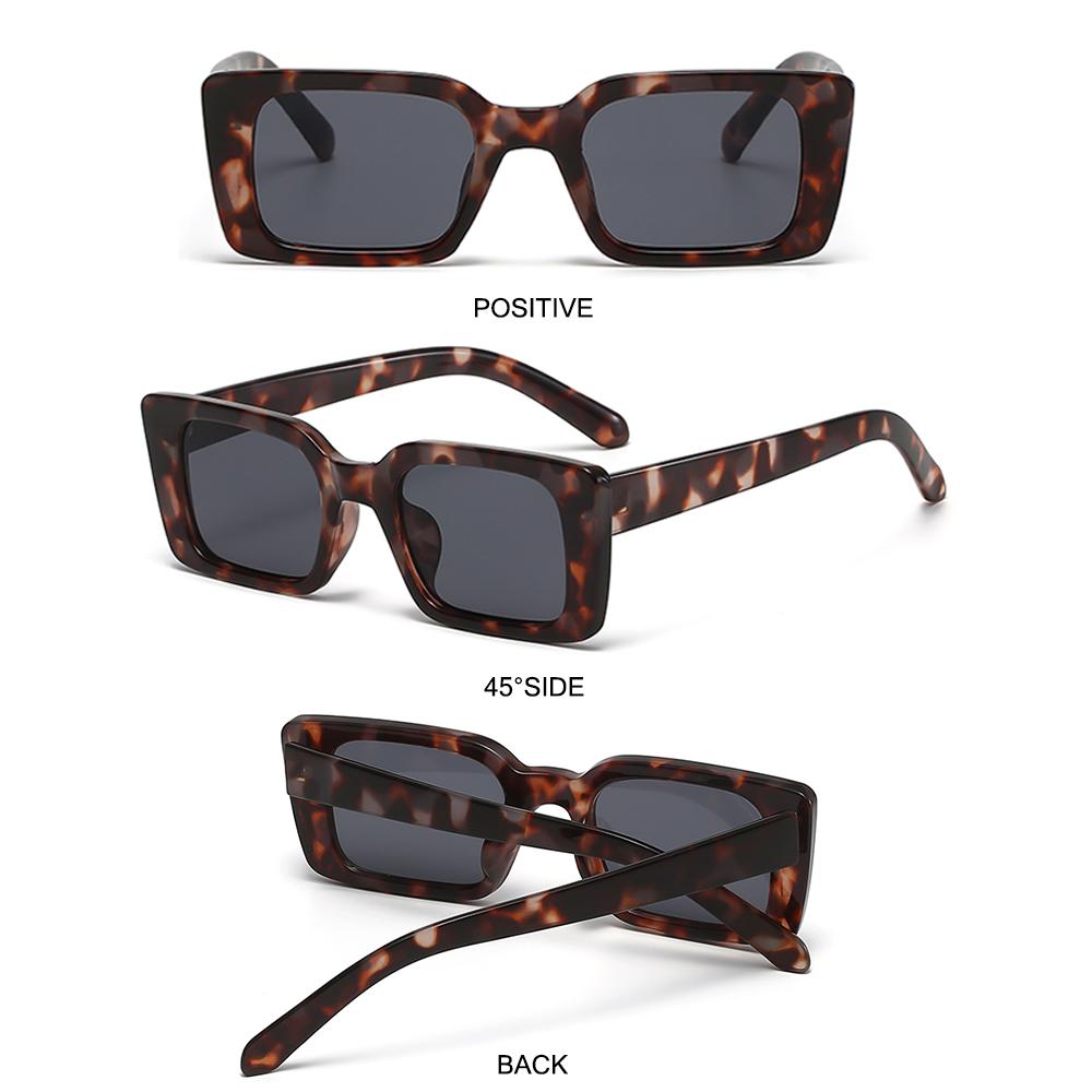 Women's Fashion Beach/Travel Gradient Square Sunglasses Shades Rectangle Leopard Sun Glasses