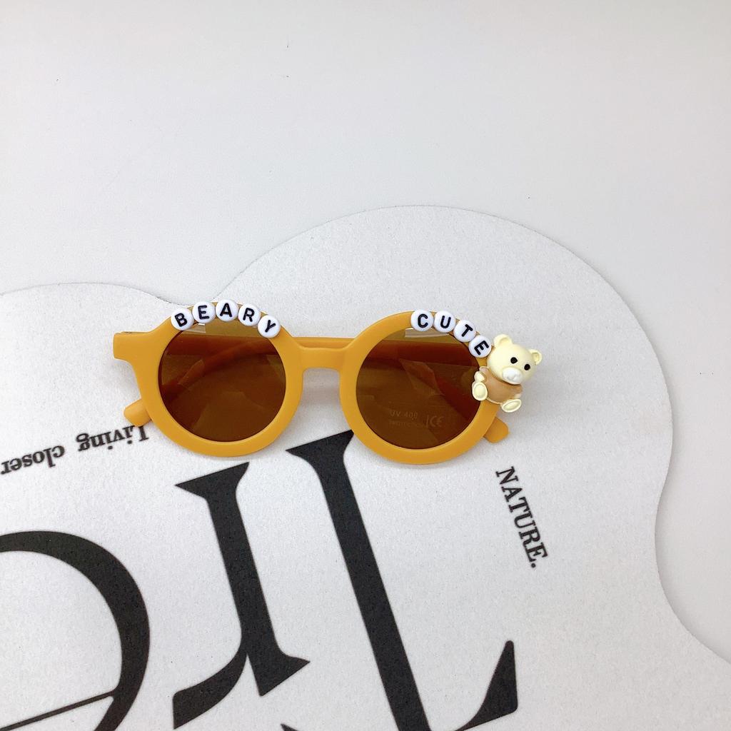 Vintage Children'S Sunglasses Cute Baby Bear Sunglasses Fashion Cartoon Uv-Proof Boys And Girls Glasses