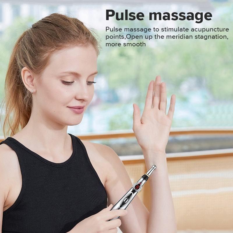 Nine-speed Intelligent Micro-electric Pulse-regulated Electronic Acupuncture Point Pen Meridian Energy Pen Multi-head Exchangeable Massage Pen Relax