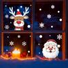 Cartoon Santa Claus Reindeer and Snowflake Atmosphere Decorative Glass Door and Window Stickers