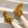 Ankle Boots Women's 2025 New Genuine Leather New Women's Biker Boots Lace-up Suede Women's Booties