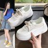 Popular Spring and Summer Heightening Little White Shoes Women's Ins2025 New Versatile Thick-soled Feet Small Casual Sports Shoes