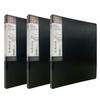 Orange Office Plush Pocket Clear D-Ring Binder 20 Sheets, Black, 3 Pcs.