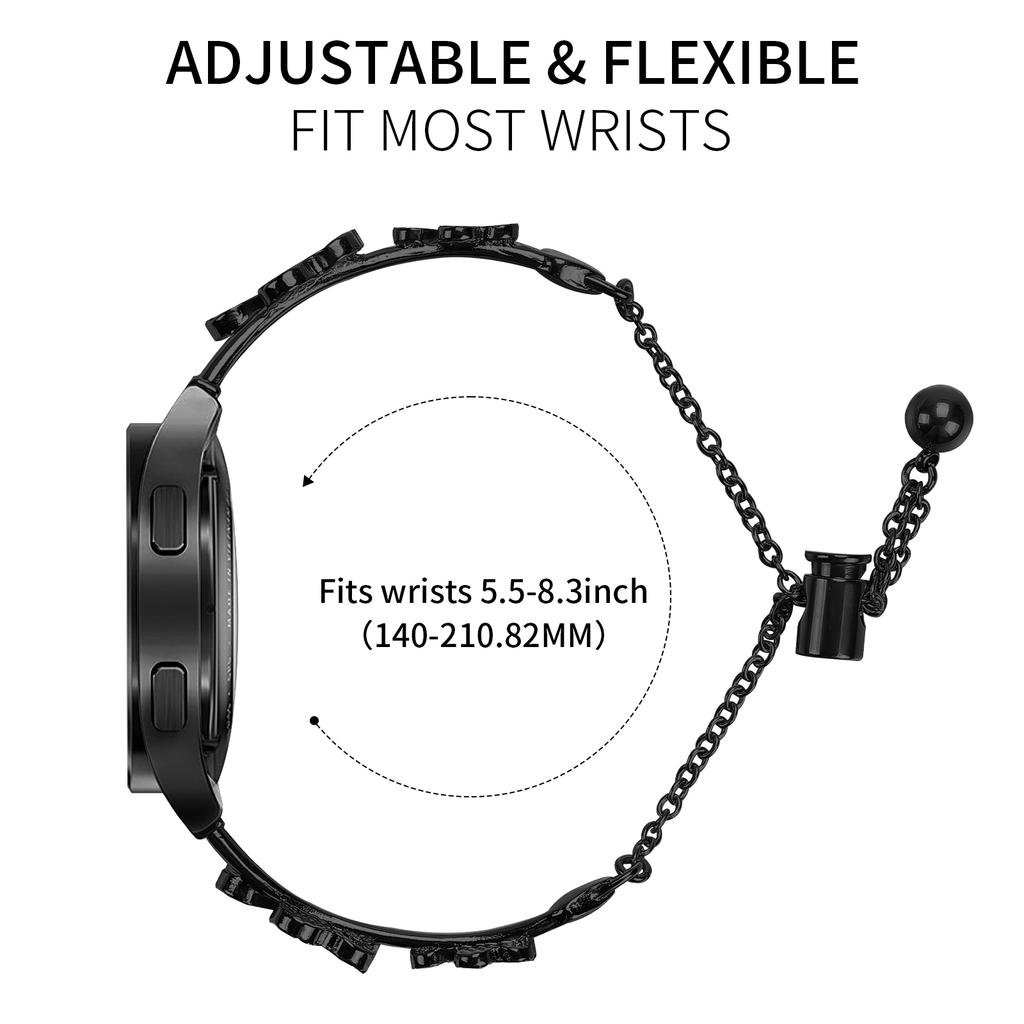 For TicWatch 2 Watchband Heart Clover Decor Zinc Alloy Metal Strap