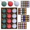 12pcs 6cm Flocking Christmas Balls Set Plastic Christmas Tree Hanging Decoration  Party Favors