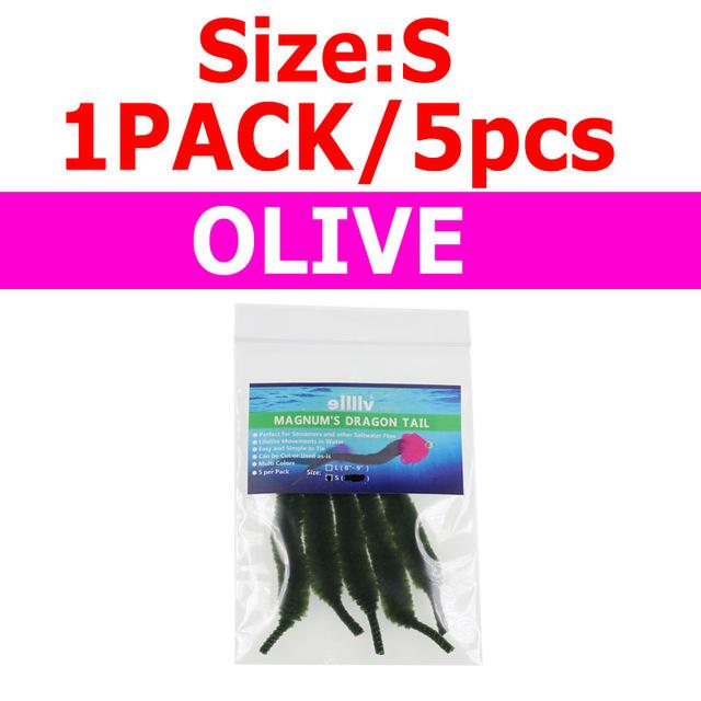 5PCS/Pack Size S Magnum's Dragon Tail for Pike Musky Strearmer Fly Saltwater Fishing Bait Fish Fly Tying Material