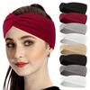 Solid Color Knotted Headband with Elastic Wide Headband and Anti Slip Headband, Suitable for Gym Exercise Yoga