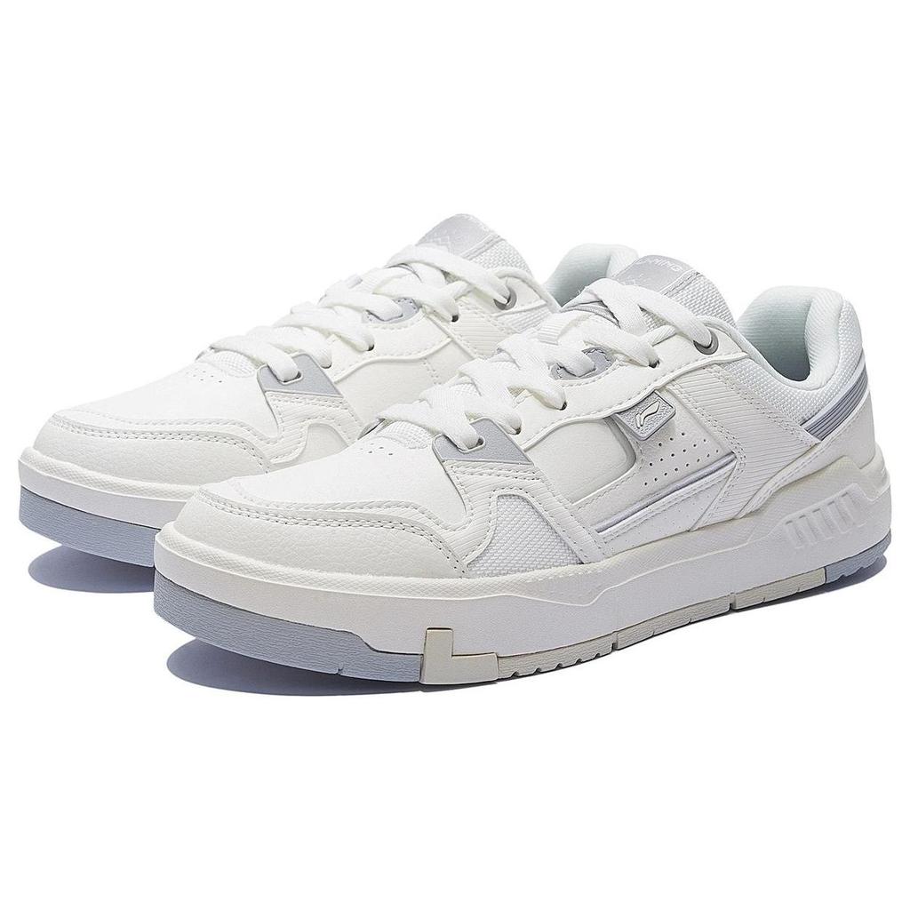 Li Ning Ace V2 Fabric Synthetic Leather Durable Breathable Low Top Skate Shoes Men Sneakers White Gray AGCS155-1