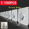 100/50/10/2 шт. держатель прочная прозрачная вешалка на присоске дверная швабра крючки для халатов