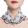 Mesh Pearl Pendant Fake Collar Elegant Printed Women False Collar Ruffle Lace Small Scarf Shiny Headware Dress Accessories