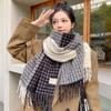 2023 Autumn and Winter All-match Couple Long Warm Double-sided Thickened Korean Version of The British Plaid Scarf