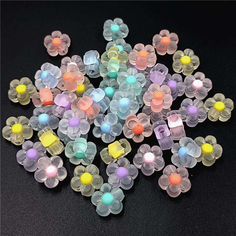 Home About100pcs DIY Necklace Jewelry Making Fashion Clear/Matte Handmade Material Jar Heart Plum Beads Bracelet