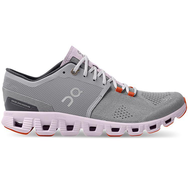 ON  Cloud X 3 Alloy Lily Women Sneakers Grey Alloy-Grey Lily-Pink 40.99041