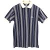 Striped Pattern Short Sleeve Polo Shirt XS Navy Men's Used