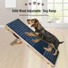 Foldable Wooden Pet Ramp for Cats & Elderly Dogs - Adjustable Height for Sofa & Car Access
