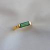 Зеленый Багет Изумрудный Кварц 925 Стерлинговое Серебро Покрытие Желтым Золотом Кольцо-Дорожка, Ручная Работа Подарок на Свадьбу Ювелирное Украшение