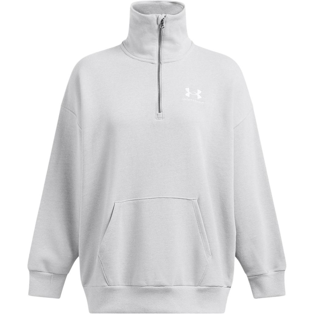 Under Armour Rival Series 1/4 Zip Sports Casual Fashion Hoodie Women Hoodies Gray 1387223-011