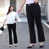 Plus-size Women's Casual Pants for Spring with Increased Elasticity Slimming and Slightly Flared Pants