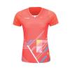 Li Ning Logo Comfortable Versatile Short Sleeve T-Shirt Women Tops Red AAYT582-2