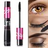 Black Mascara Waterproof Silk Fiber Volume Double Effect Long Lasting Lengthening Curling Eyes Makeup