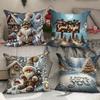 Christmas Printed Pillow Cover New Home Polyester Sofa Decorative Cushion Bedroom Cushion Pillow Cover
