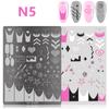 Butterfly Flower Nail Art Stamping Plates Drawing Template Geometric Stripe Line 3D Image Stencil Mold Manicure Template