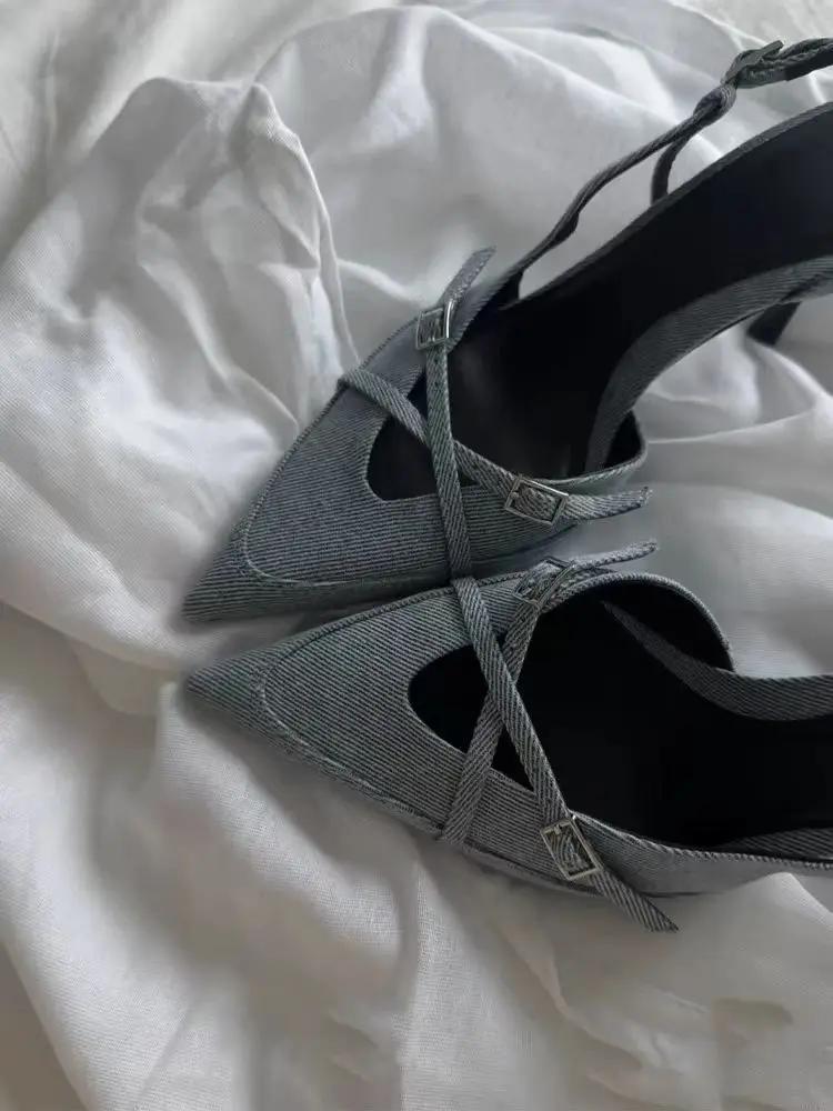 Fashion Shoes for Women 2024 Hot Sale Slip-on Women's High Heels Fashion Dress Pumps Women Pointed Toe Thin Heels Women's Sandals