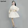 White Winter Outwear Fur Overcoat Jacket Coat for Barbie Doll Outfits Clothes for 1/6 BJD Doll Accessories Toys For Children DIY