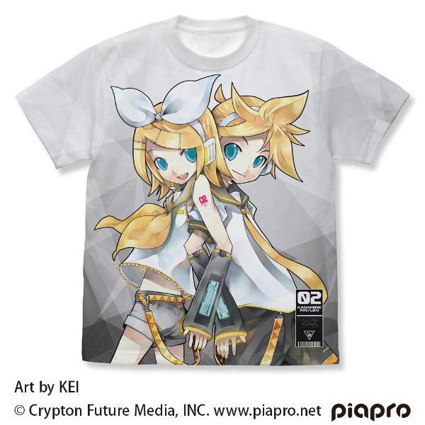 Kagamine Rin & Len Full Graphic T-shirt White L Size