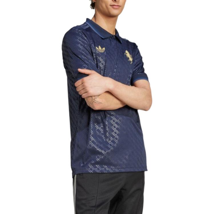 Adidas Originals SS24 24/25 Third Jersey Juventus Series Casual Sports Letter Short Sleeve Football Shirt Men Tops Legendary-Ink IY5244