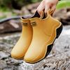 Fashion Fashion Rubber Man Boots Trend Men's Rain Boots Platform Outdoor Shoes Slip On Warm Waterproof Work Mens Booties Shoes