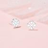 Flower Stud Earrings Women's Hollow Pattern Glossy Earrings Small Fresh Japanese and Korean Style Accessories