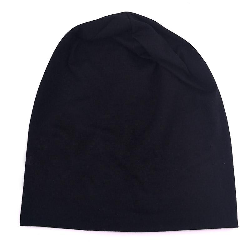 Casual Spring Women Black Slouch Beanies Hats Solid Color Thin Cotton Oversize Bonnets Caps For Ladies Men Hats