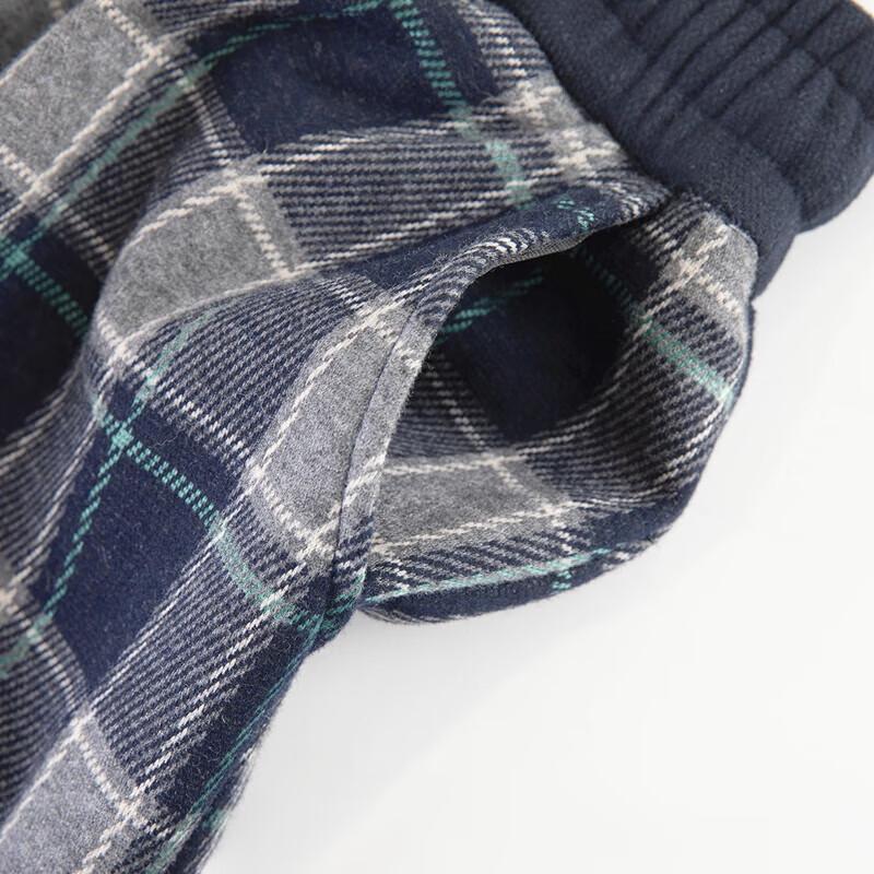 Sibaishe Women's Fleece-Lined Plaid Elastic Waist Drawstring Casual Pants