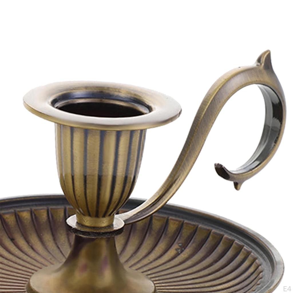 Retro Candle Holder Candlestick Decorative Stand with Base for Holiday Party Decoration