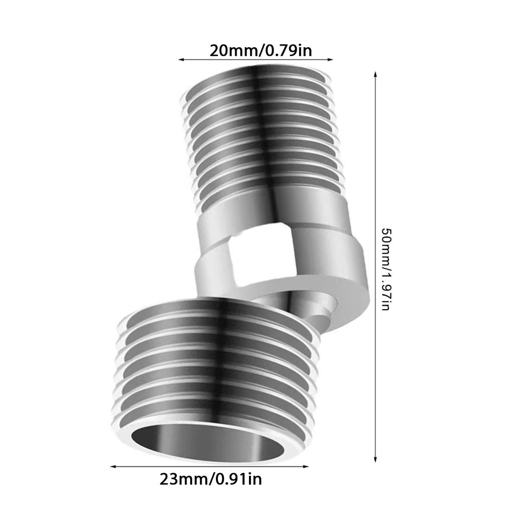 Stainless Steels Shower Tap Adapter 360 Degree Adjustable Angled Bents Base Extended Angled Showerhead Corner Joint
