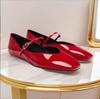 Fashion Spring Designer Red Women Ballet Shoes Casual Round Toe Flats Patent Leather Office Female Shoes Women Flats Luxury Shoes