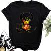 Custom Name Letter Combination Tops Fashion Women T-Shirt Rose Flower Heart Letter Font A B C D Short Sleeve Tees Black T-Shirt