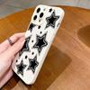 Cute Black Stars Silicone Phone Case For iPhone 16 15 14 13 12 11 Pro Max 13 Mini XS Max XR X 7 8 Plus SE 2020 Shockproof Cover